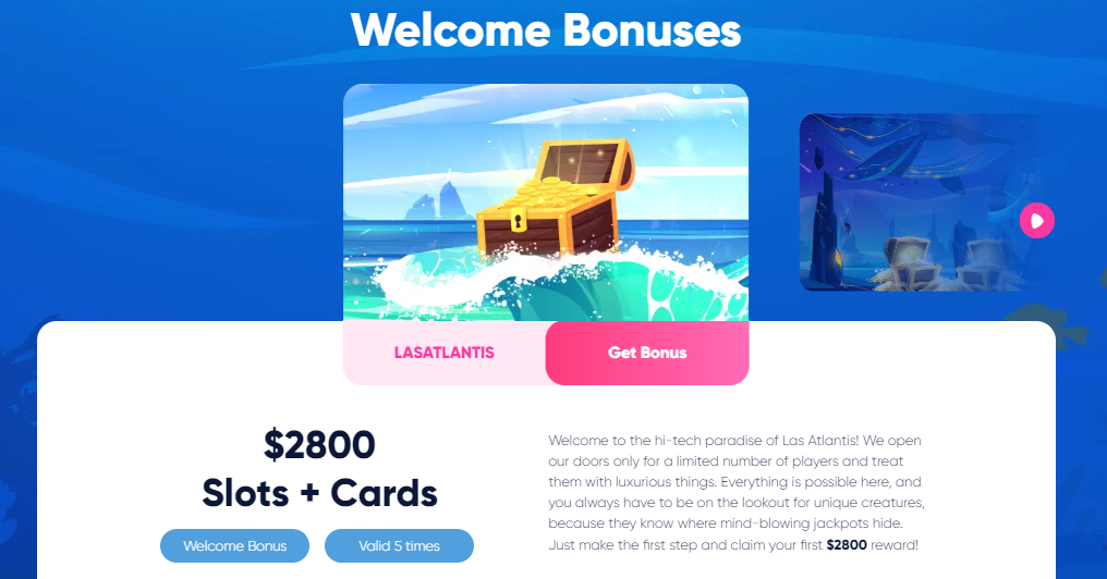 Las Atlantis Casino Welcome Bonuses